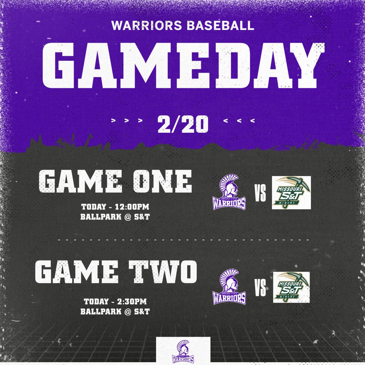 It's gameday in Rolla, MO!  The Warriors will take on the Miners in a double header starting at noon today.