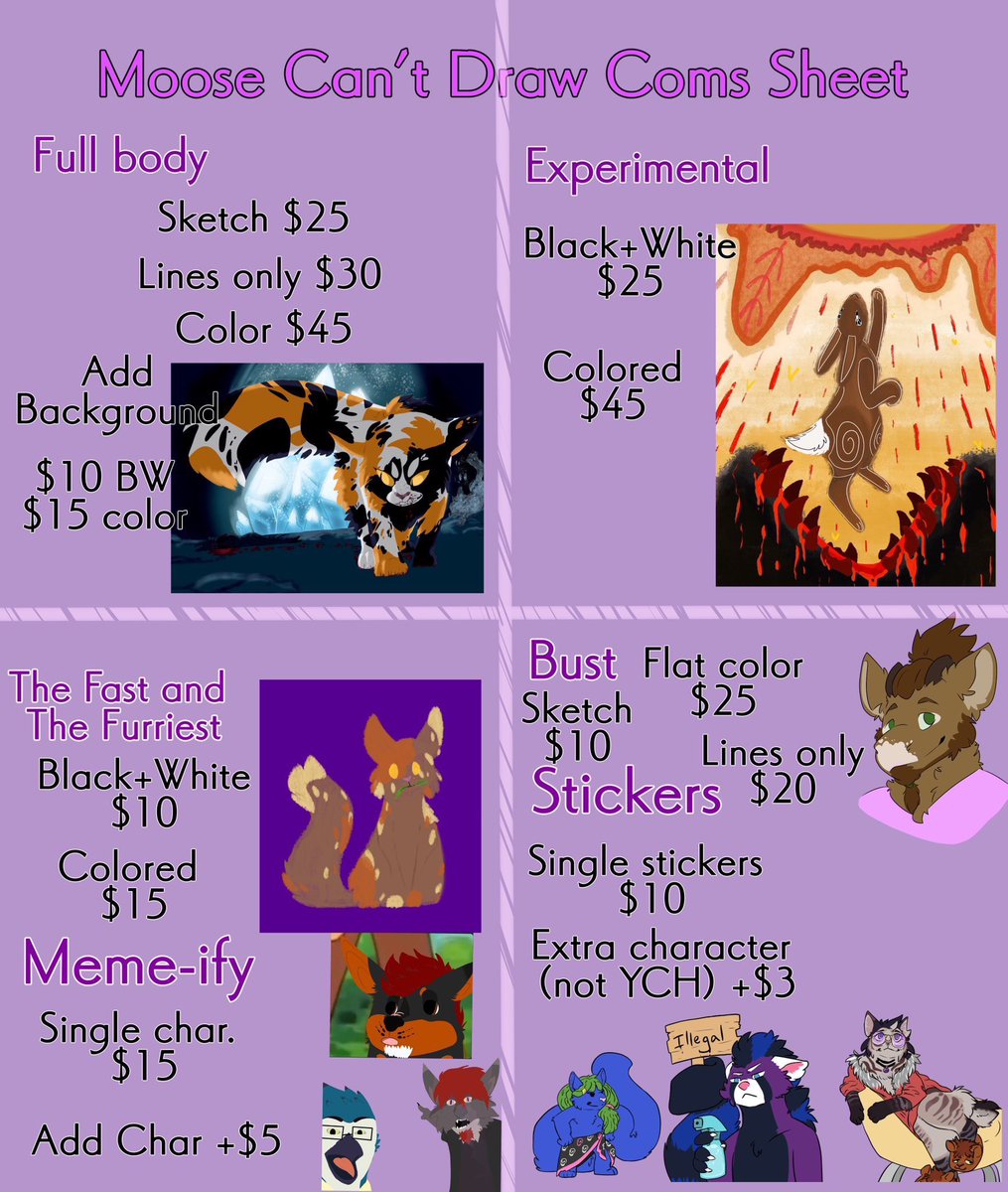 moosecantdraw's tweet image. Any and all are open! Have some medical issues rising and various bills need to be paid without putting me in a bind. Message me here if you’re interested! #furry #furryartist #twitterartist