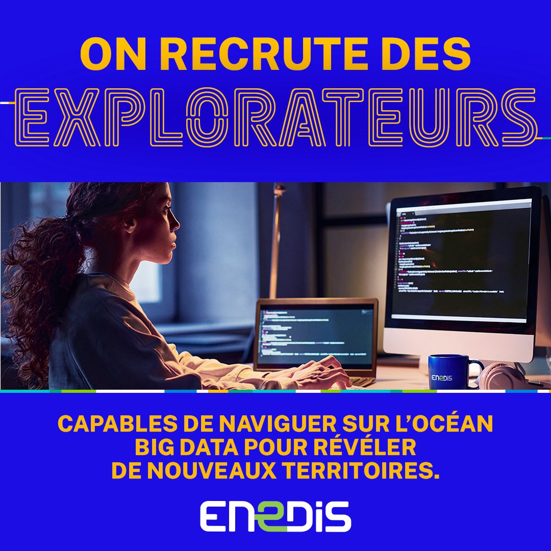 Être électricien @Enedis, c’est bien plus qu’un job, c’est s’engager au service de l’intérêt collectif : raccorder au réseau de plus en plus d’énergies renouvelables, faire parler les datas pour plus de sobriété, rétablir le courant après une tempête. Nous recrutons 2800 talents.