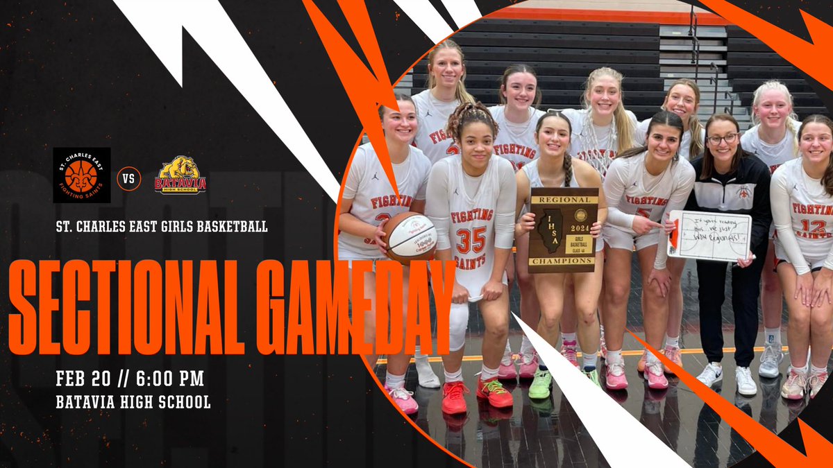 📢GAME DAY📢
🚨SECTIONAL SEMI-FINAL🚨
🏀STCE vs. Batavia 🏀
🗓️Tuesday, Feb. 20th  
📍Batavia High School
⌚️6:00pm 
Come on Eastsiders! We need your support! #BeTheChange ⚜️🏀⛹️‍♀️