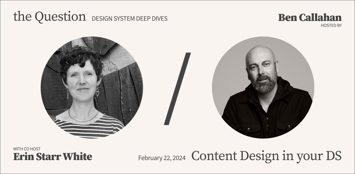 You have a little more than 24 hours left to answer this week's question. We're exploring how much influence #contentdesign does or doesn't have in our #designsystems—it's gonna be a good one! ▶️ bit.ly/4bF0QeB ◀️ If you answer, you can join us Thursday!