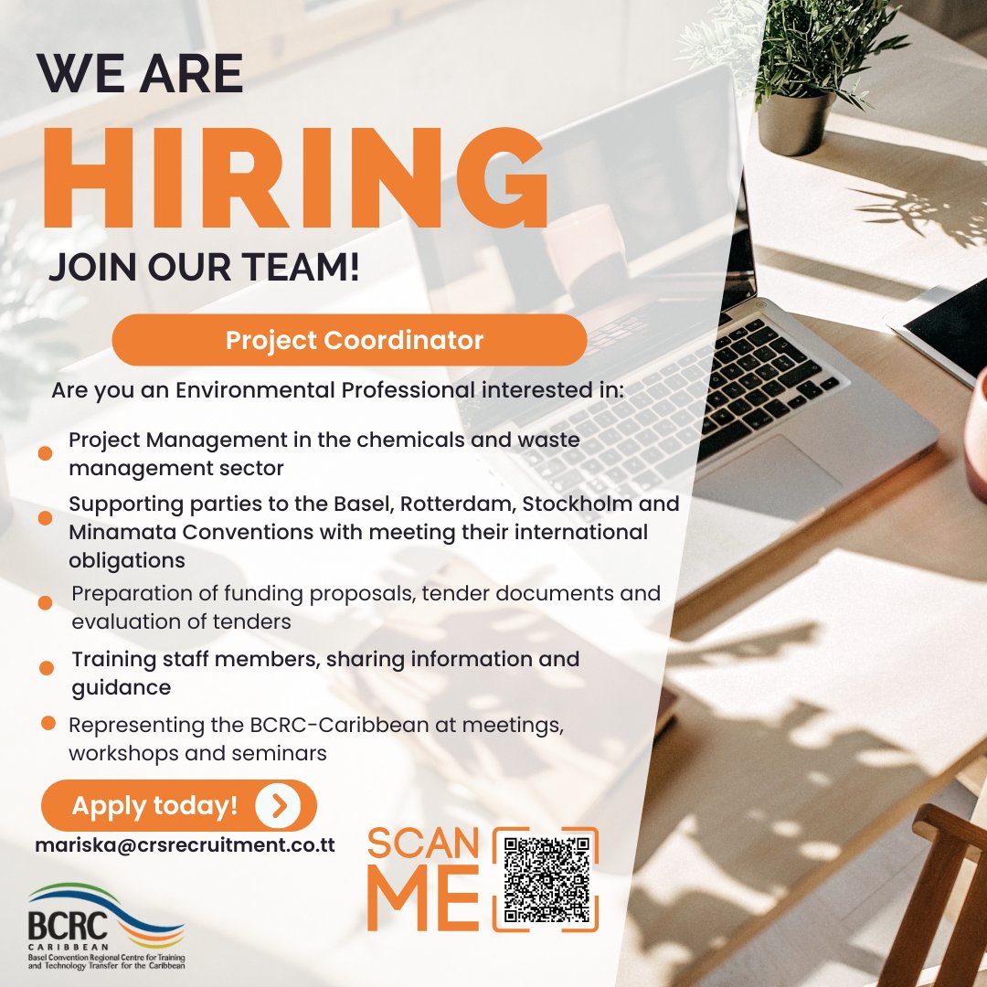 Job Vacancy! We are seeking a suitably qualified and experienced individual for the position of Project Coordinator. Deadline for applications - March 3rd, 2024 Click here for more details: bcrc-caribbean.org/opportunities/…