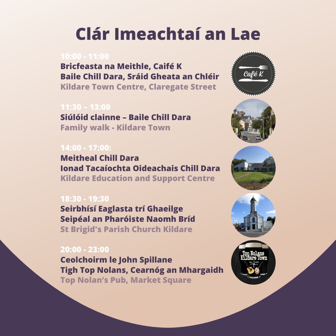 Tá Cill Dara le Gaeilge agus Glór an Churraigh ag ullmhú dá gcúigiú teacht le chéile bliantúil ar an 2 Márta in Ionad Tacaíochta Oideachais Chill Dara. Cláraigh anseo | Register here: tickettailor.com/events/cilldar… @sultnasollan @GaeilgeN @NaasBall @kildarelibrary