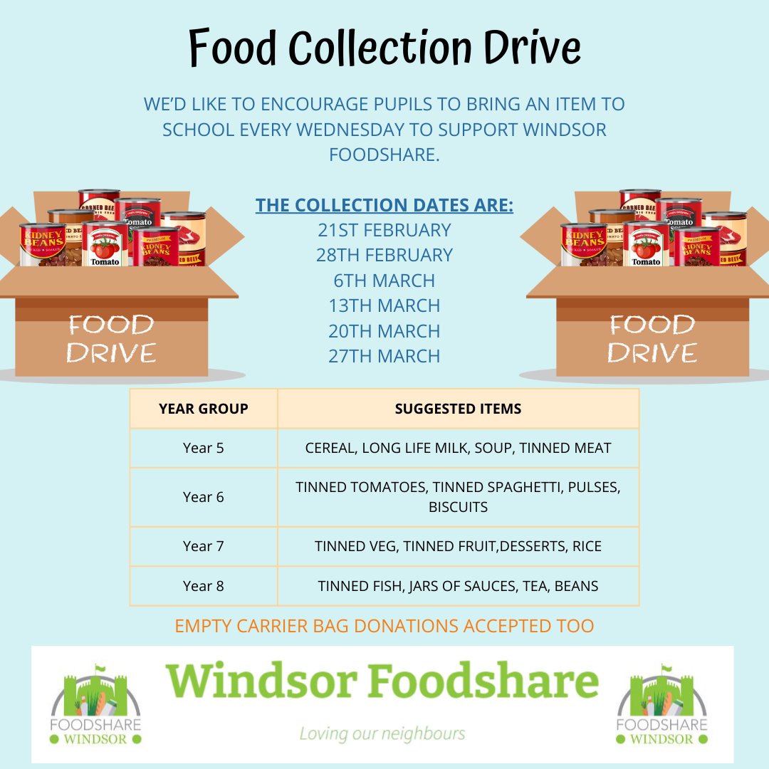 First food collection day is tomorrow!