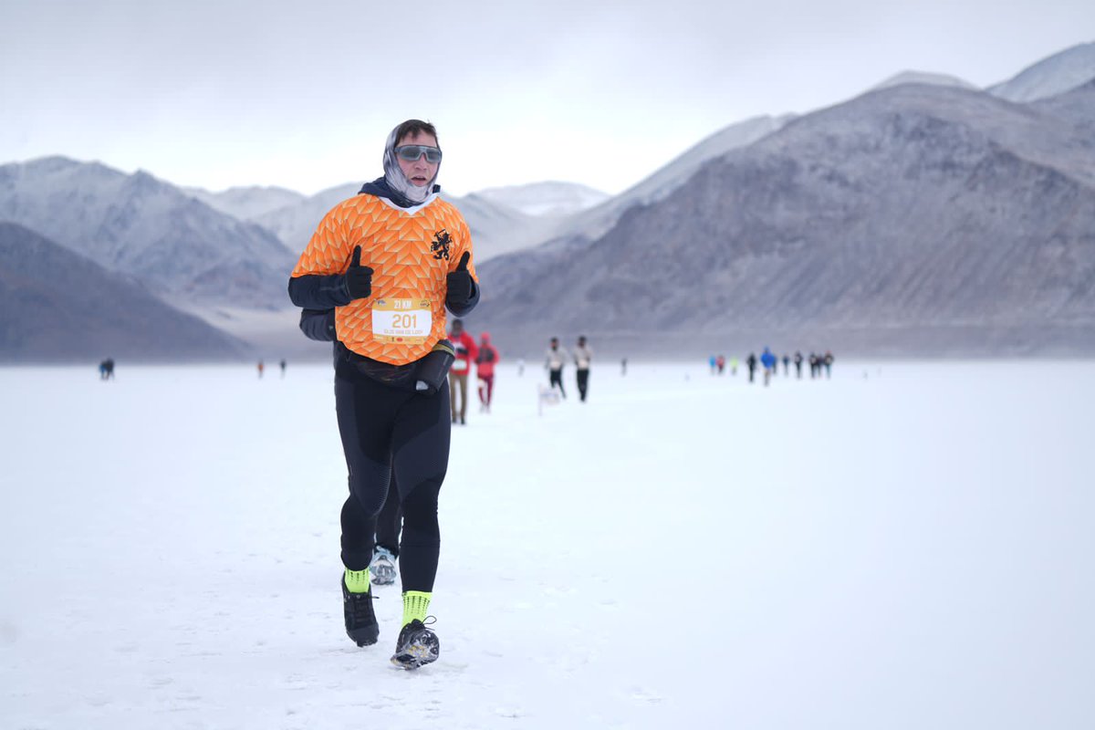 EarthNewsLadakh's tweet image. #Secondedition of  #Pangong frozen lake #marathon “the world’s highest frozen lake marathon was #successfully conducted today. 
It was organised by Adventure sports foundation of Ladakh with the support of Administration UT of Ladakh and #14corps Indian #army. 
@lg_ladakh