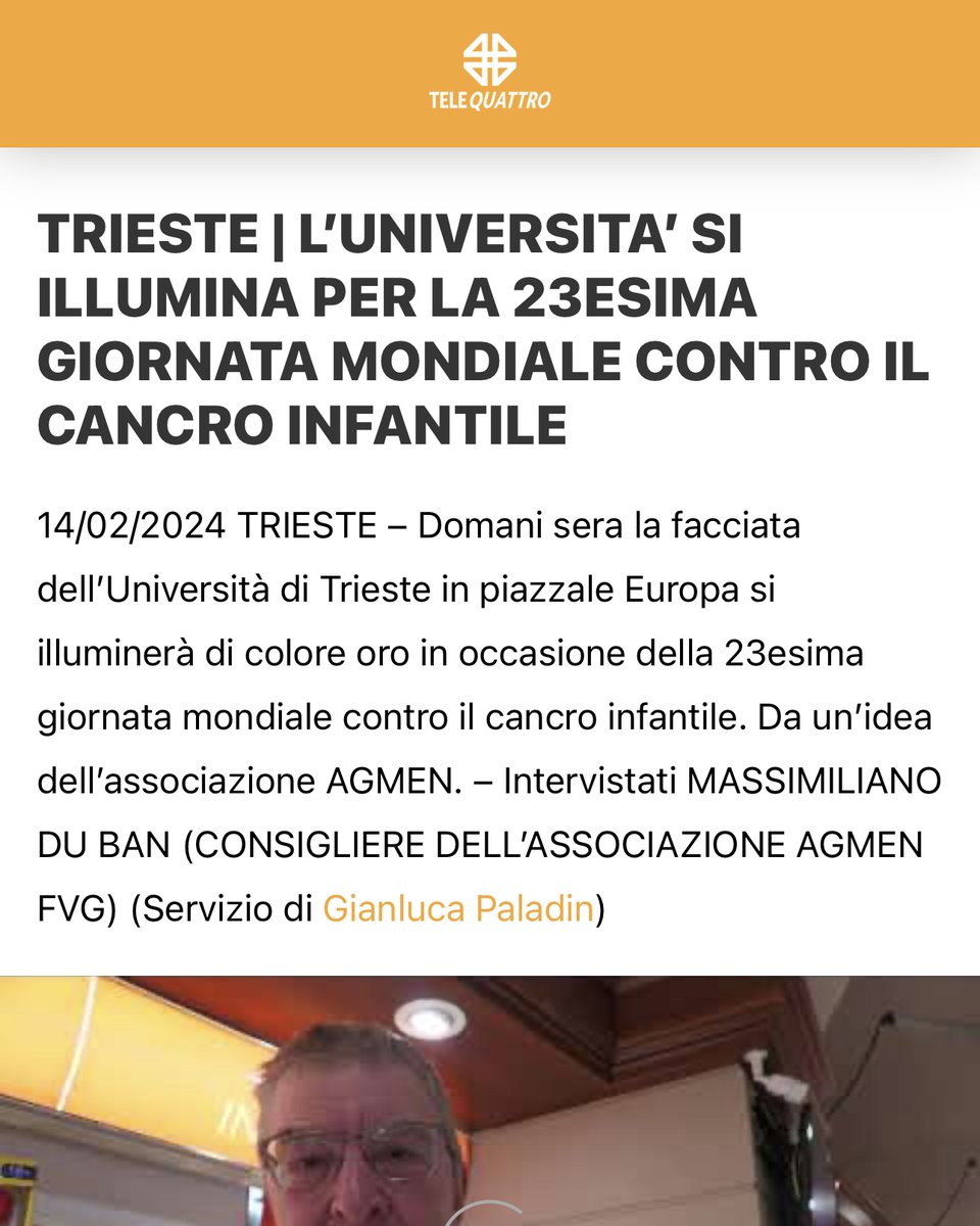 "𝑻𝒓𝒊𝒆𝒔𝒕𝒆 | 𝑳’𝑼𝒏𝒊𝒗𝒆𝒓𝒔𝒊𝒕à 𝒔𝒊 𝒊𝒍𝒍𝒖𝒎𝒊𝒏𝒂 𝒑𝒆𝒓 𝒍𝒂 𝟐𝟑𝒆𝒔𝒊𝒎𝒂 𝑮𝒊𝒐𝒓𝒏𝒂𝒕𝒂 𝑴𝒐𝒏𝒅𝒊𝒂𝒍𝒆 𝑪𝒐𝒏𝒕𝒓𝒐 𝒊𝒍 𝑪𝒂𝒏𝒄𝒓𝒐 𝑰𝒏𝒇𝒂𝒏𝒕𝒊𝒍𝒆"
Per leggere l'articolo completo clicca qui ⤵️
telequattro.medianordest.it/45139/trieste-…