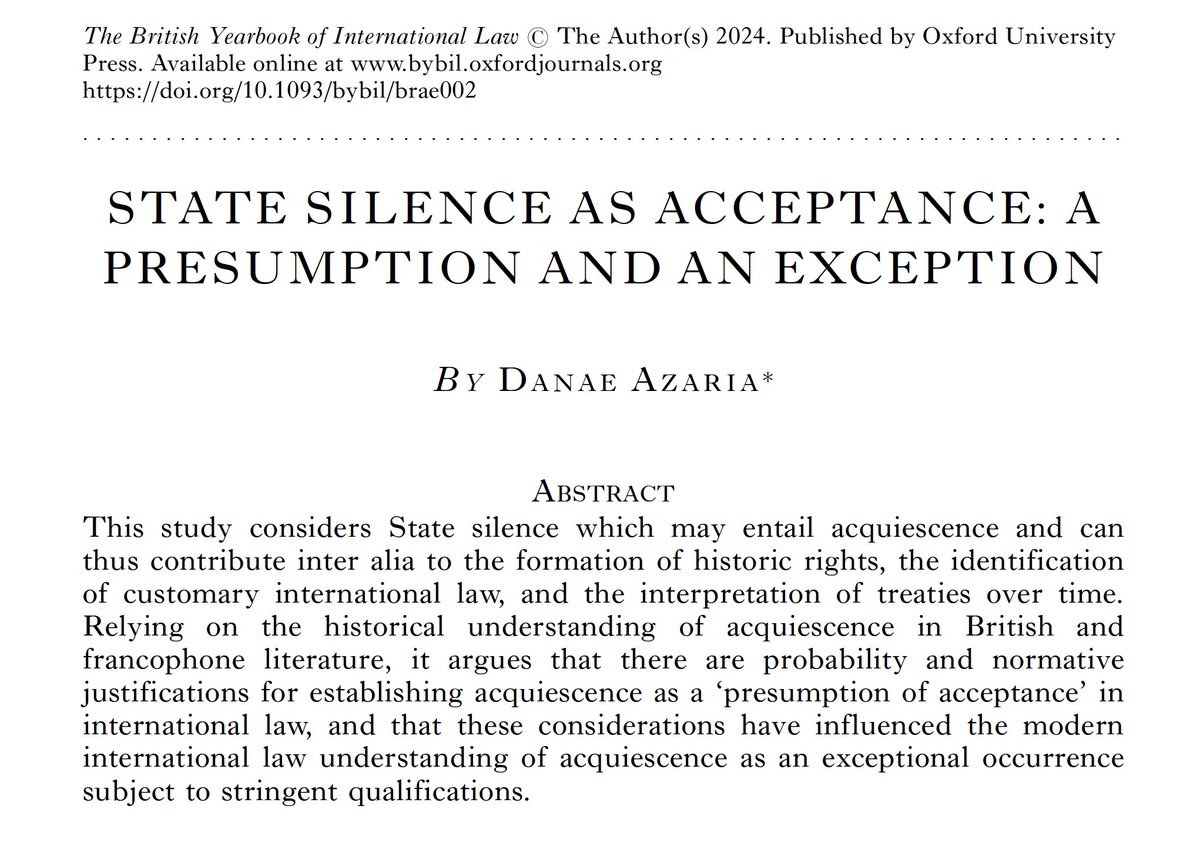 Hot out of press @BritishYearbook my latest article on State Silence as Acceptance! shorturl.at/aopSY. Big thanks to @ERC_Research for funding under the grant @StateSilence ! For the other publications under this grant: statesilence.org