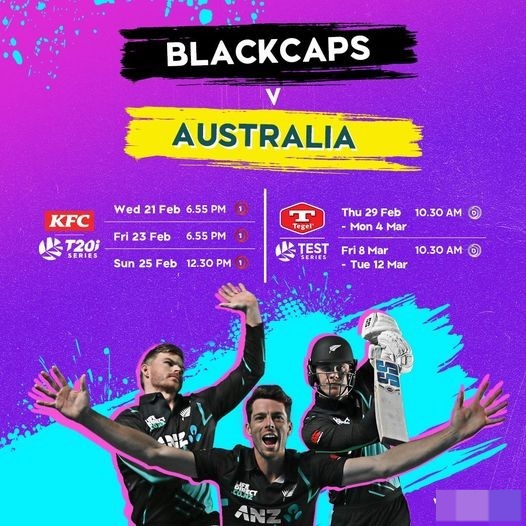 TVTIME999's tweet photo. Australia to play 3 T20s and 2 Tests in New Zealand. Subscribe #TvTimes and never miss a #Cricket match. For free trials and subscription #Whatsapp us on +44 7435 272970.
#NZvAUS #INDvENG #SLvAFG #BPL2024 #PSL9 #PSL2024 https://t.co/PZtiwjtxQt
