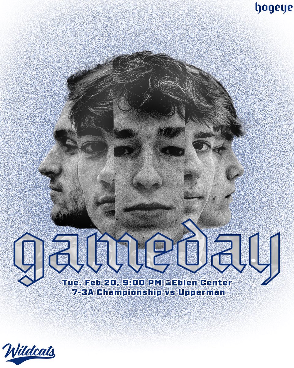 It’s gameday once again!! 🏆🏆

The Wildcats take on the Bees for the 7-3A district tournament championship!

We need Hogeye Nation to be there and be loud!!! 

Let’s have a ⚪️white out ⚪️tonight at 9PM for these boys!! 

Sit in section J and wear white⚪️!!!