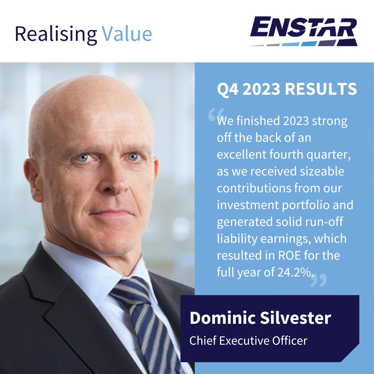 Enstar Group reports fourth quarter and 2023 year-end results. Click the link below to read more in our press release. 👇 #Q4Results #FY2023Results #Reinsurance #Insurance #RunOff investor.enstargroup.com/news-releases/…