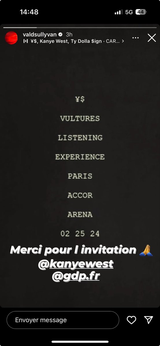 Kanye West a invité VALD à son Bercy.🤯