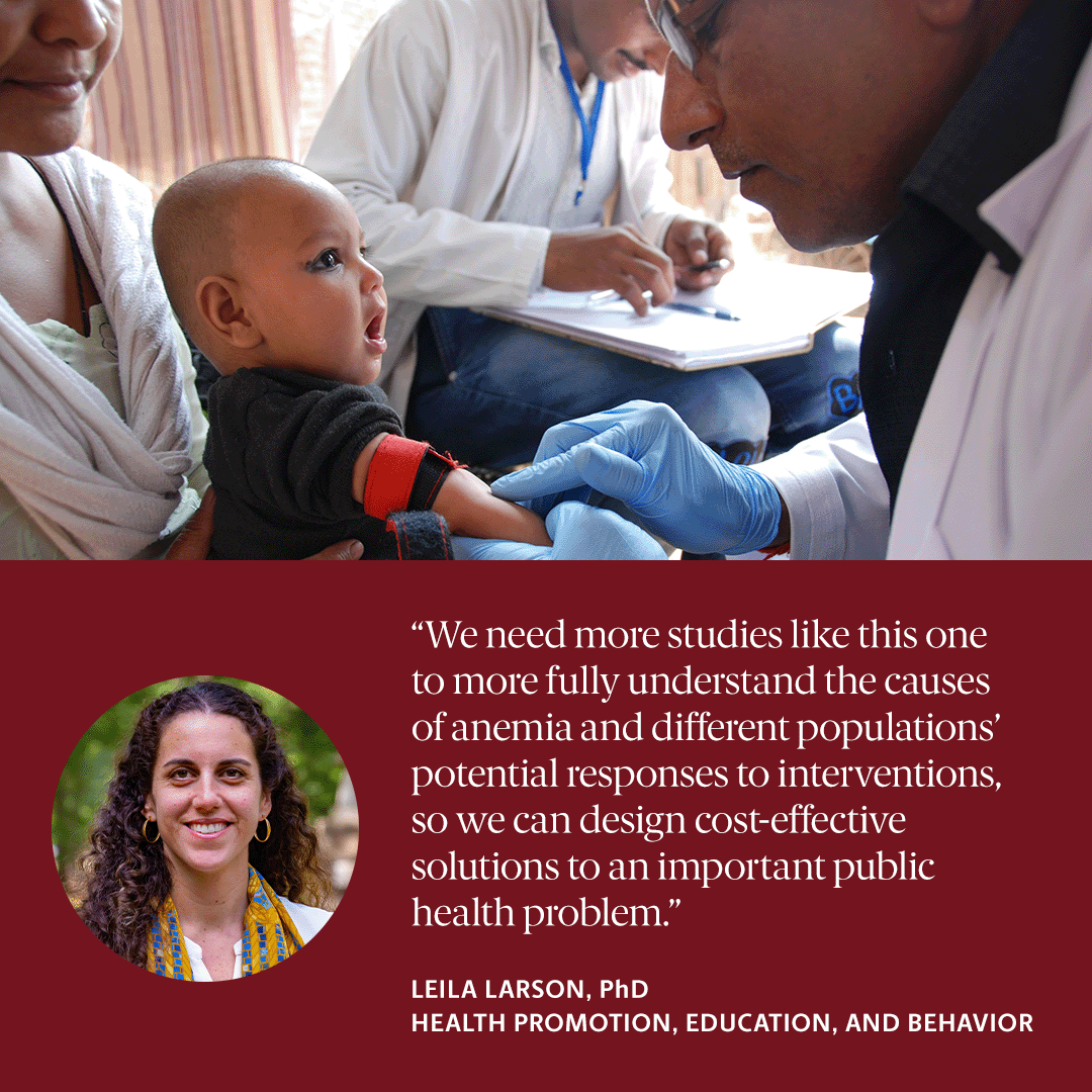 Research led by @leilamlarson has shed more light on the interplay of factors that cause anemia in mothers and children in low- and middle-income countries. ow.ly/qvMc50QFzvC #ArnoldSchoolDiscovery #GlobalHealth 🌏
