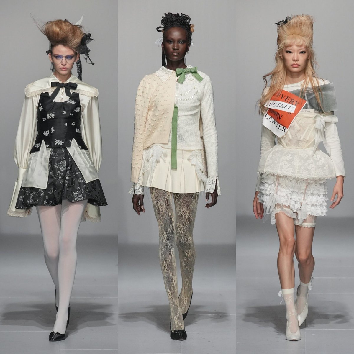 cafewindows's tweet image. yuhan wang fw24 titled "the trials"