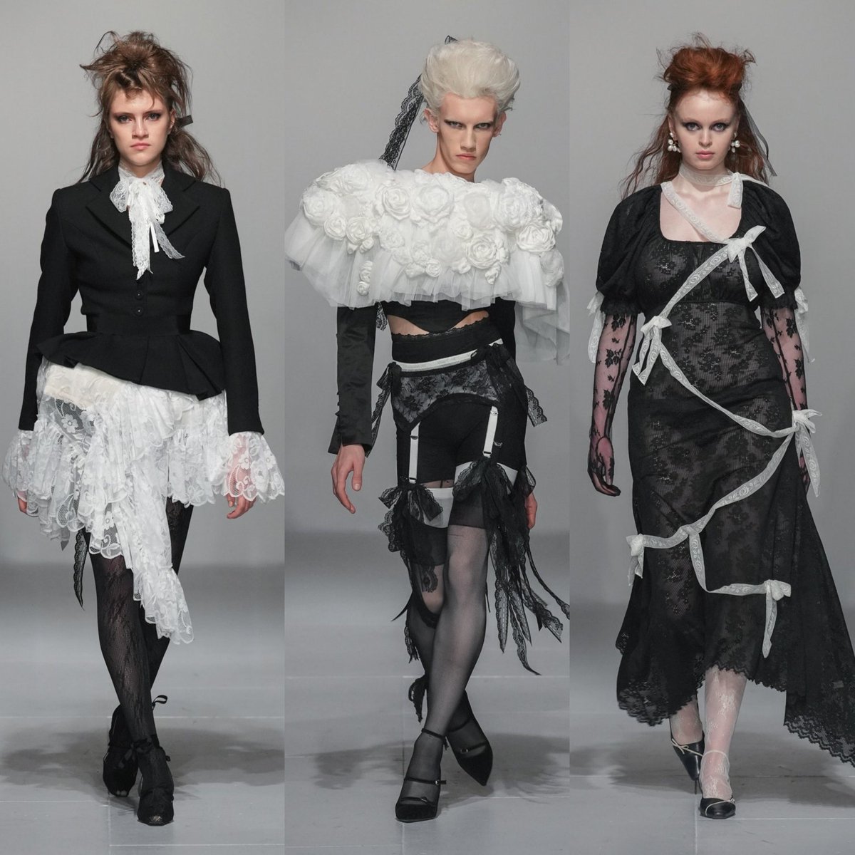 cafewindows's tweet image. yuhan wang fw24 titled "the trials"