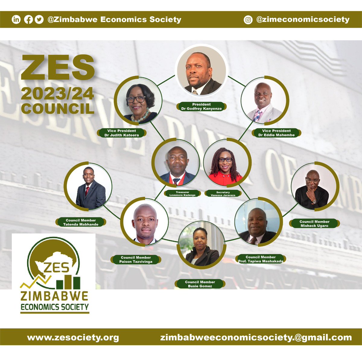 New chapter: 

1. Vice President of the Zimbabwe Economics Society (ZES), and 
2. Editor in Chief of the Zimbabwe Journal of Economics (ZJE)

#SoHelpMeGod
#Education4Development 
#InclusiveGrowth 
#InclusiveDevelopment
