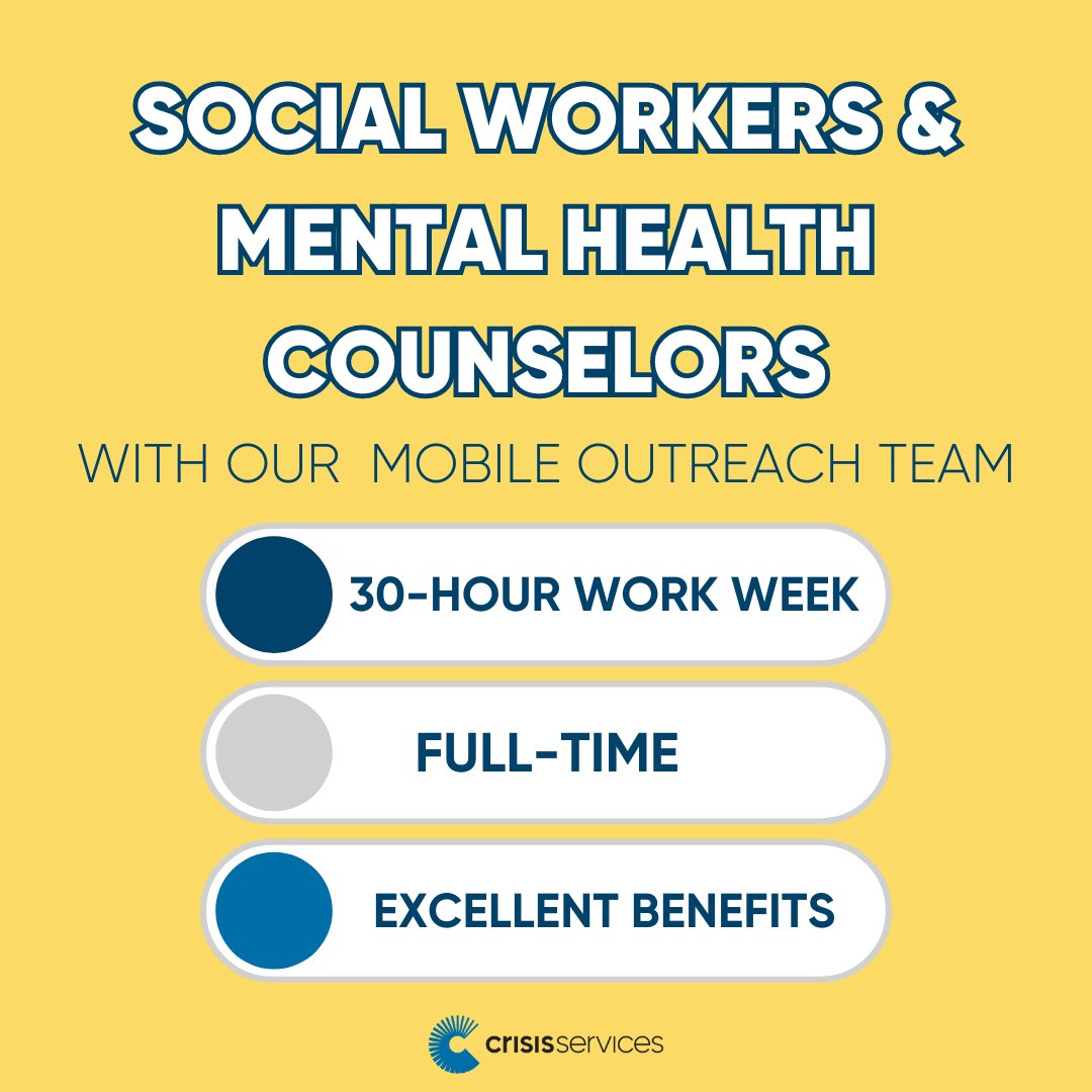 Full-time mobile outreach counselors now have access to a 30-hour week! Think you've got what it takes to make a difference?

🔗 Join our team: ow.ly/niG550QC5l8

#SocialWorkers #SocialWorkJobs #BuffaloJobs #BuffaloNY #ErieCoutny #MentalHealthSupport