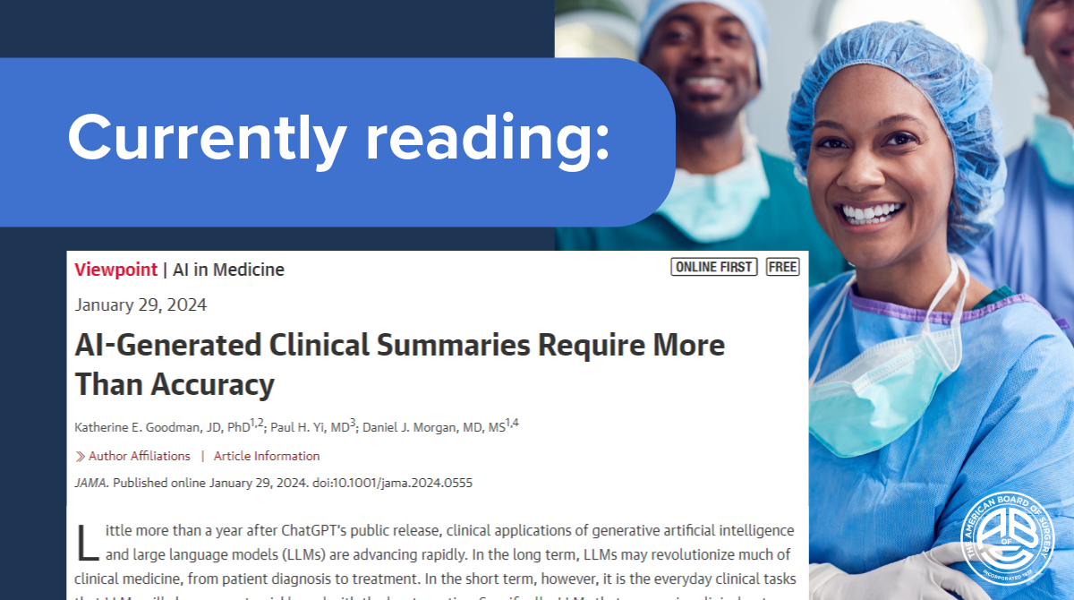AI-Generated Clinical Summaries Require More Than Accuracy, a @JAMANetwork Viewpoint - ow.ly/M1tr50QEfiK