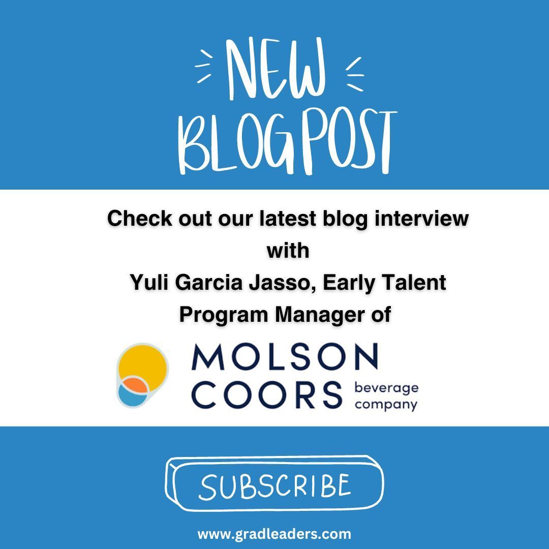 GradLeaders's tweet photo. For our latest blog interview, we spoke with Yuli Garcia Jasso, Early Talent Program Manager at Molson Coors. Check out the post to learn about Molson Coors internship program.
#internships #experientiallearning #dei #talentpipeline #IMS #improvedoutcomes
https://t.co/K6x2aXtEGi https://t.co/LK544RvHeo