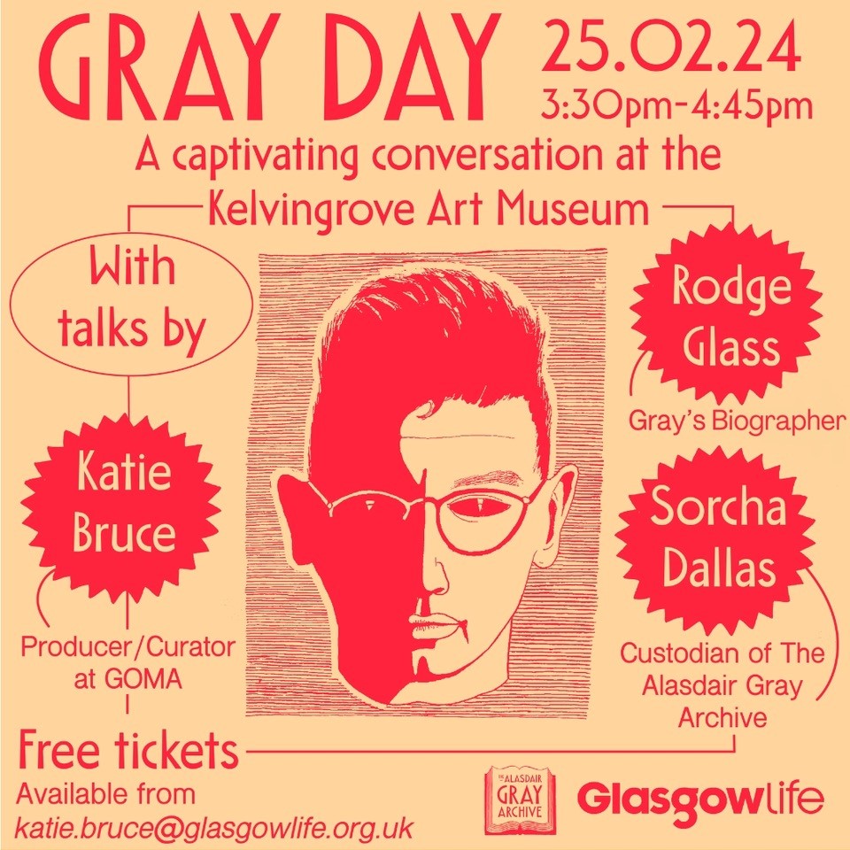 📣 #GrayDay 📣 Sund 25 Feb 3.30 -4.45pm. Join Curator Katie Bruce, Sorcha Dallas Gray (Custodian @AGrayArchive) & Dr Rodger Glass @rodgeglass for a captivating conversation on Gray’s ‘best big oil painting’ - Cowcaddens Streetscape in the Fifties. glasgowlife.org.uk/event/1/captiv…