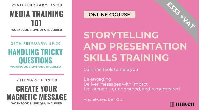 Make sure your delivery in your next podcast, media engagement or event is spot on!

Join my next Maven programme: tinyurl.com/4vyeybu9

Value packed Media &amp; Presentation skills training to help with public speaking.

#publicspeaking #mediatraining #presentationskills