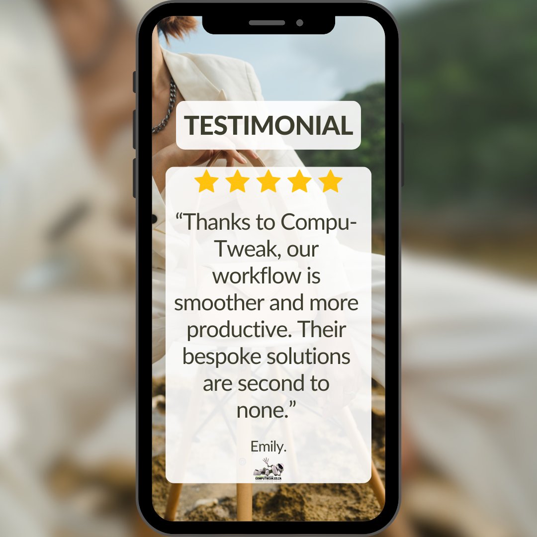 CompuTweak's tweet image. 💼Explore how Compu-Tweak&apos;s bespoke solutions transformed workflow efficiency for Emily Clark. #SmootherOperations 🚀