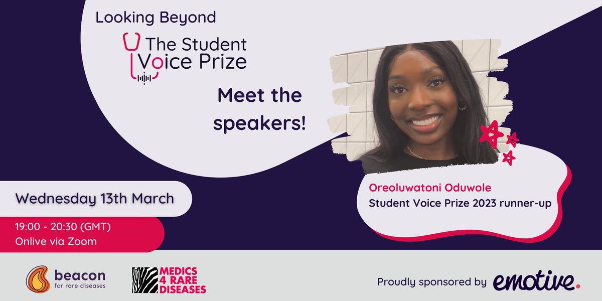 Meet the speakers for Beyond The Student Voice Prize! 

Oreoluwatonio Oduwole is a medical student at University College, London and was one of the Student Voice Prize 2023 runners-up.

Join us in a celebration of another successful competition! 🤩🤩

 ow.ly/uczS50QBOph