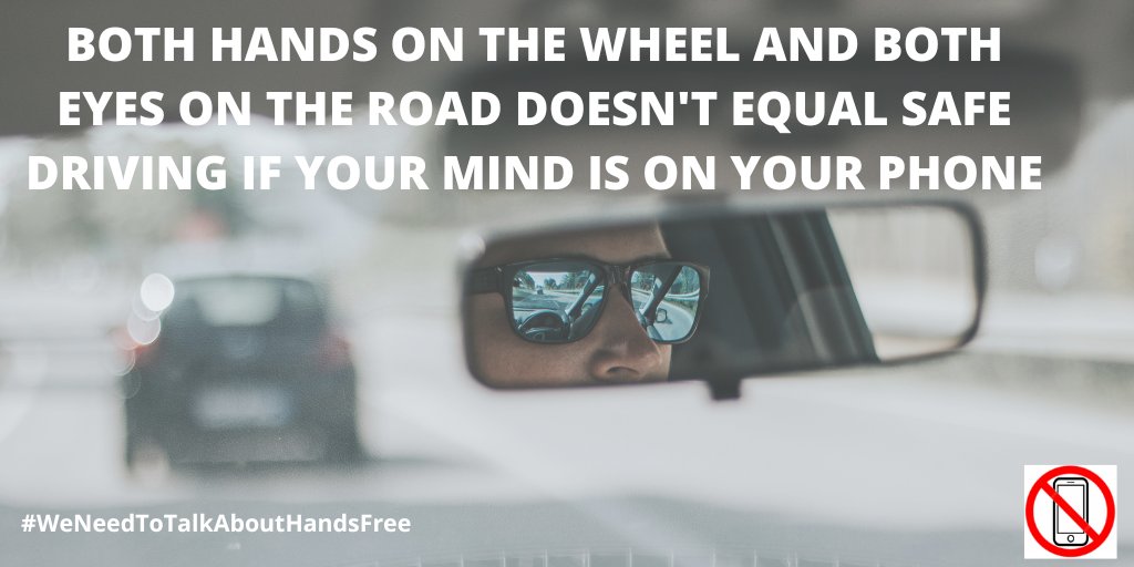 Safe driving needs full concentration on your driving. 

Hands-free phone use distracts your attention and should be avoided. 

#StandingUpForHangingUp
