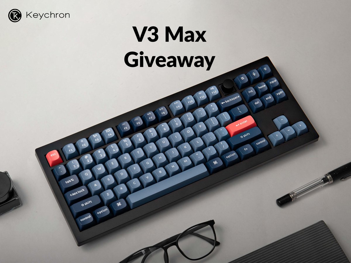 KeychronMK's tweet photo. To celebrate the release of the Keychron V3 Max, we are giving away two V3 Max keyboards to two lucky winners🎉. Winners will be announced on 26th February.
Retweet and join #giveaway 👉🏻 https://t.co/vvwNXzABG3
Order here 👉🏻 https://t.co/xnBJJyiM87 https://t.co/C7WlpSdwWb