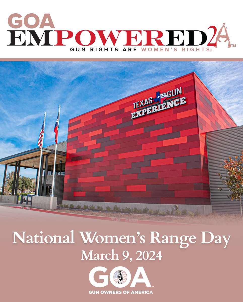 The first-ever National Women's Range Day is coming up soon! Get your all-inclusive pass for just $20! shop.gunowners.org/national-women… Let's show the world what it truly means to be an empowered woman on the weekend of International Women's Day! See you in Dallas on March 9th!