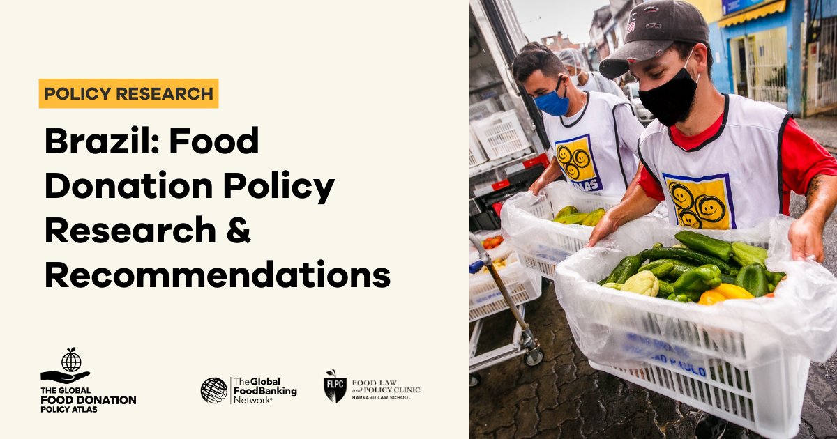 NEW policy research with @HarvardFLPC & @SescBrasil out today! More than a quarter of Brazil’s population faces food insecurity, yet 42% of its food supply is lost or wasted every year. These food donation policy recommendations can help: bit.ly/3SYQzme