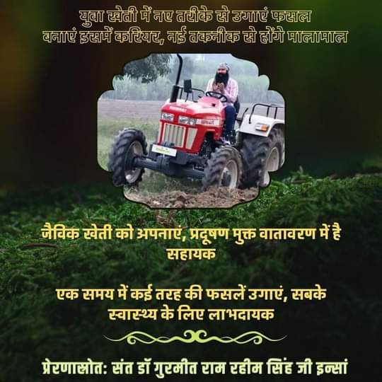 Organic #FarmingTips are the necessity of this age. #AgricultureTips for #OrganicFarming by #SaintMSG are really unique. By adopting their #Farming techniques anyone can take much more crop yield.
#FarmingTipsBySaintMSG
 #ScientificFarming  
 #AgricultureTipsByMSG #DeraSachaSauda