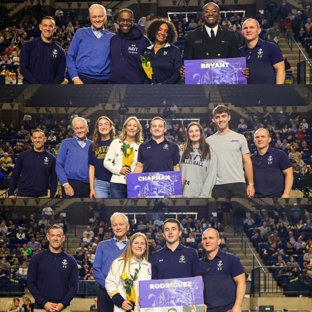 NavyWrestling's tweet photo. One last shoutout to the Class of 2024 who celebrated Senior Night on Friday! 

#GoNavy⚓️ x #WinTheBattle https://t.co/XTzBRPXkBJ