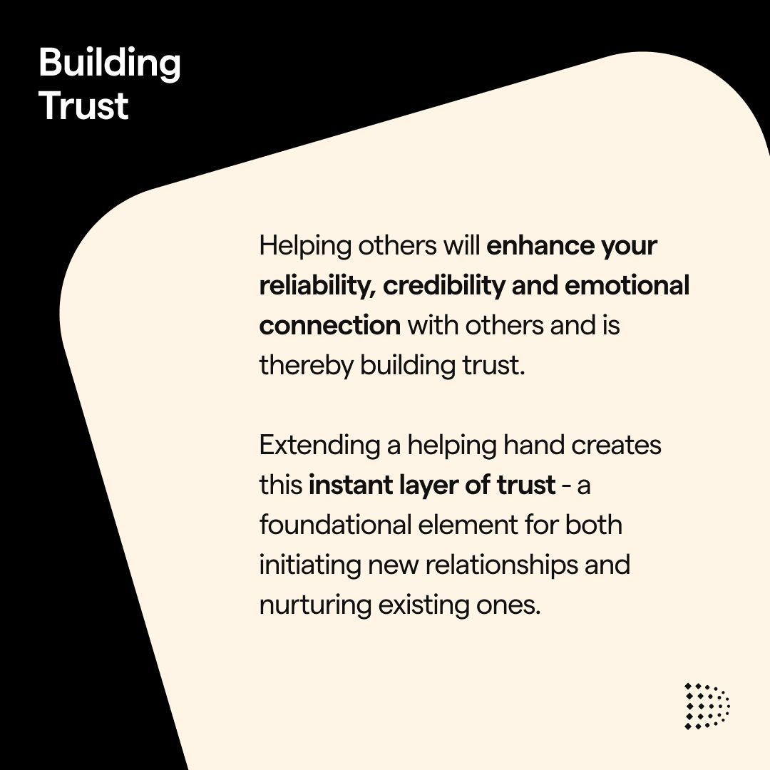 While it may initially seem counterintuitive to invest your time and expertise without getting something in return, helping others solidifies your position in your network as a trusted person, positively impacts your reputation, fosters reciprocity and even makes you luckier.