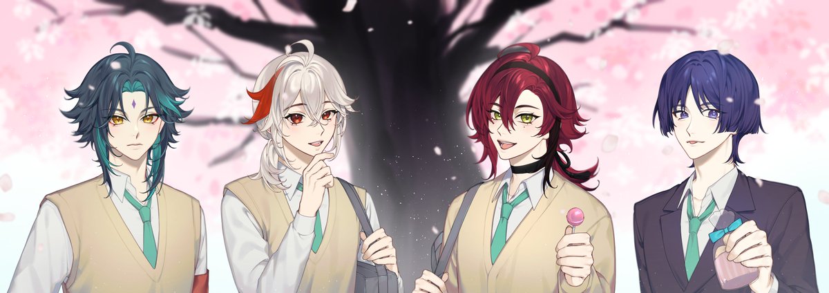 Magoa_rt's tweet photo. 🌸🌸🌸🌸

#GenshinImpact #Xiao #KaedeharaKazuha #Heizou #scaramouche https://t.co/KoDStIXxQV