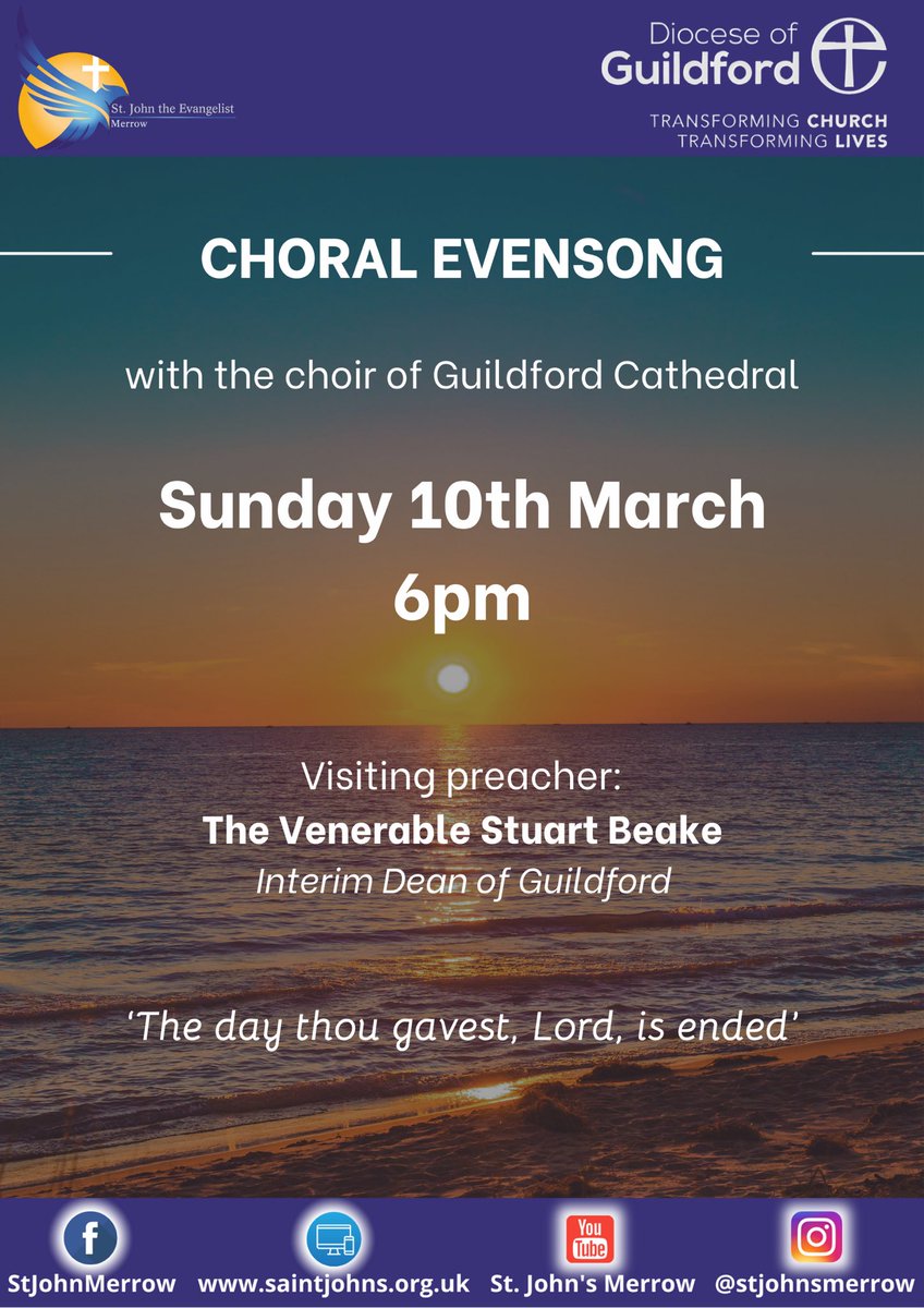 Very much looking forward to this service at St. John’s, Merrow! @dieneswilliams @GuildCath #CathedralOutreach