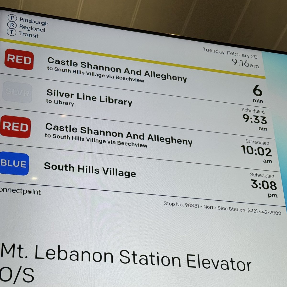 If you miss the 10:02 train this morning, you’re SOL. <a href="/PGHtransit/">Pittsburgh Regional Transit</a>