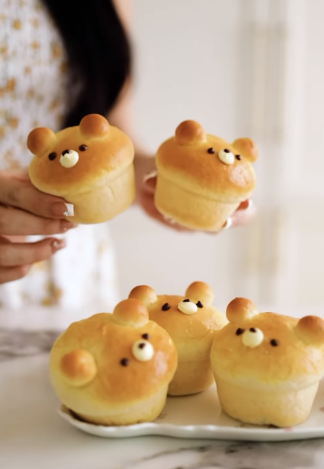 Teddy bear milk buns by nm_meiyee