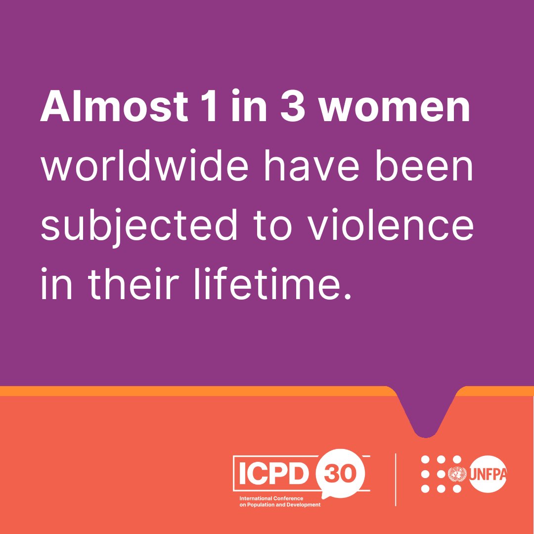 #DidYouKnow: Violence against women is one of the most prevalent human rights violations in the world? It knows no social, economic or national boundaries. See how @UNFPA is ensuring that women can live free from all forms of abuse: unf.pa/gbvd #ENDviolence #ICPD30