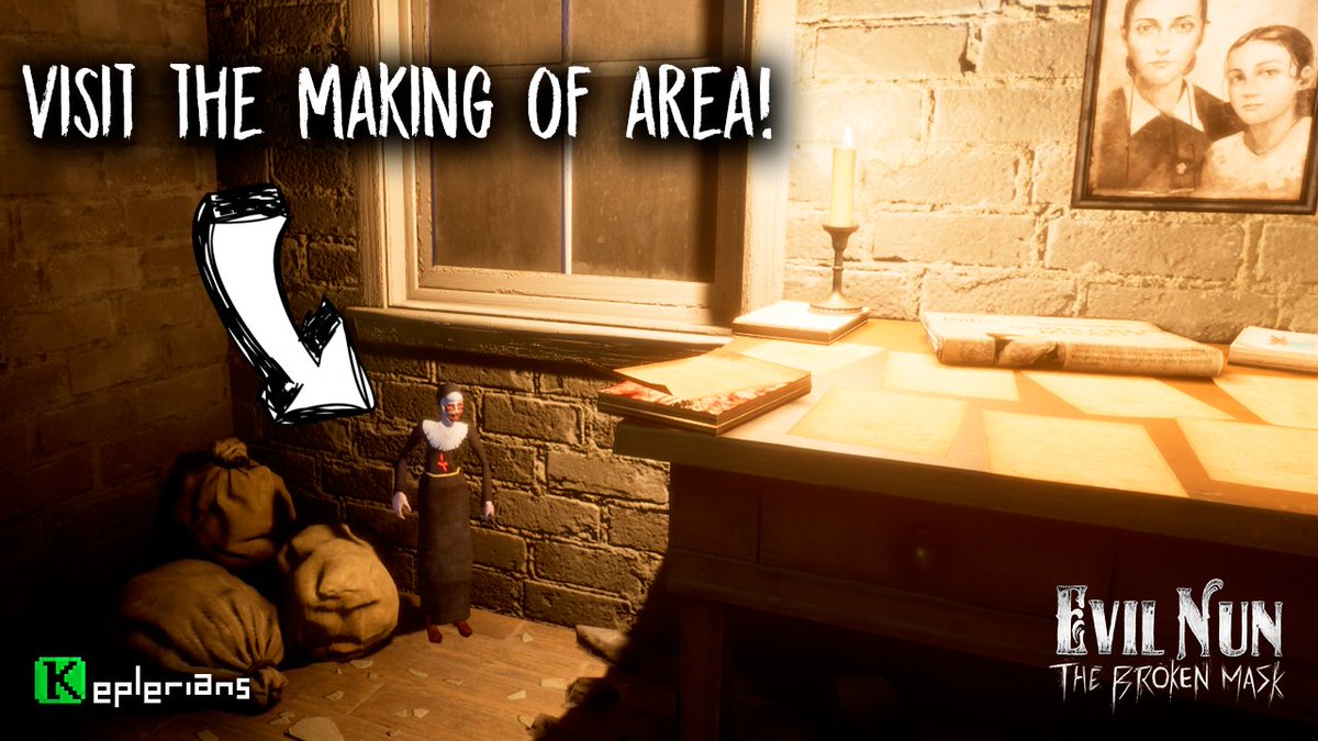 Did you know you there's a hidden area in #EvilNunTheBrokenMask? 👁 You can access interacting with this tiny Sister Madeline inside the yellow door room 🚪 Have you seen it? 👀

#EvilNun #HorrorGames #SisterMadeline #IndieDev #UE5 #UnrealEngine