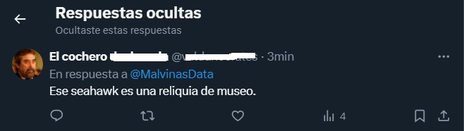 MalvinasData's tweet image. Después algunos se sorprenden porque oculto respuestas, encima querés que pierda tiempo y les conteste a tagarnas como estos???
Subo un video de uno de los helicópteros S-61T Triton embarcados en el RHAI y me revolea esta respuesta 🙄
#Seahawk 🤷‍♂️