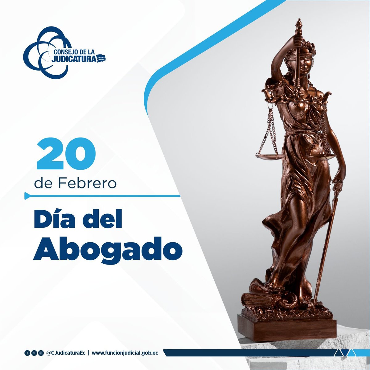 CJudicaturaEc's tweet photo. En el Día del Abogado, saludamos a quienes diariamente contribuyen a la justicia y promueven el respeto a los derechos de todos los ciudadanos. Su labor es fundamental para la construcción de una sociedad más justa y equitativa. https://t.co/C1YCmruTTf