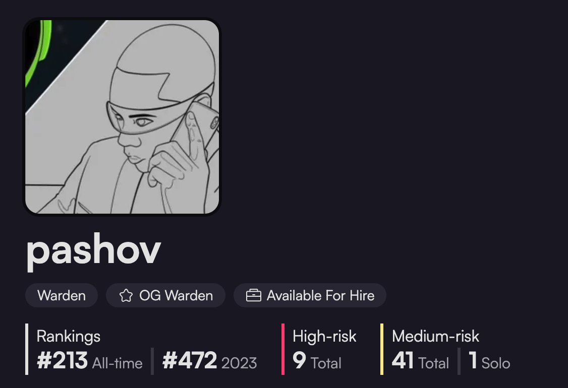 pashov's tweet image. Still top250 even though I haven't done a code4rena contest in 15 months now, and I made only like $10-15k

This just shows that not too much people are successfully joining the web3 security space. We need more great talent joining.