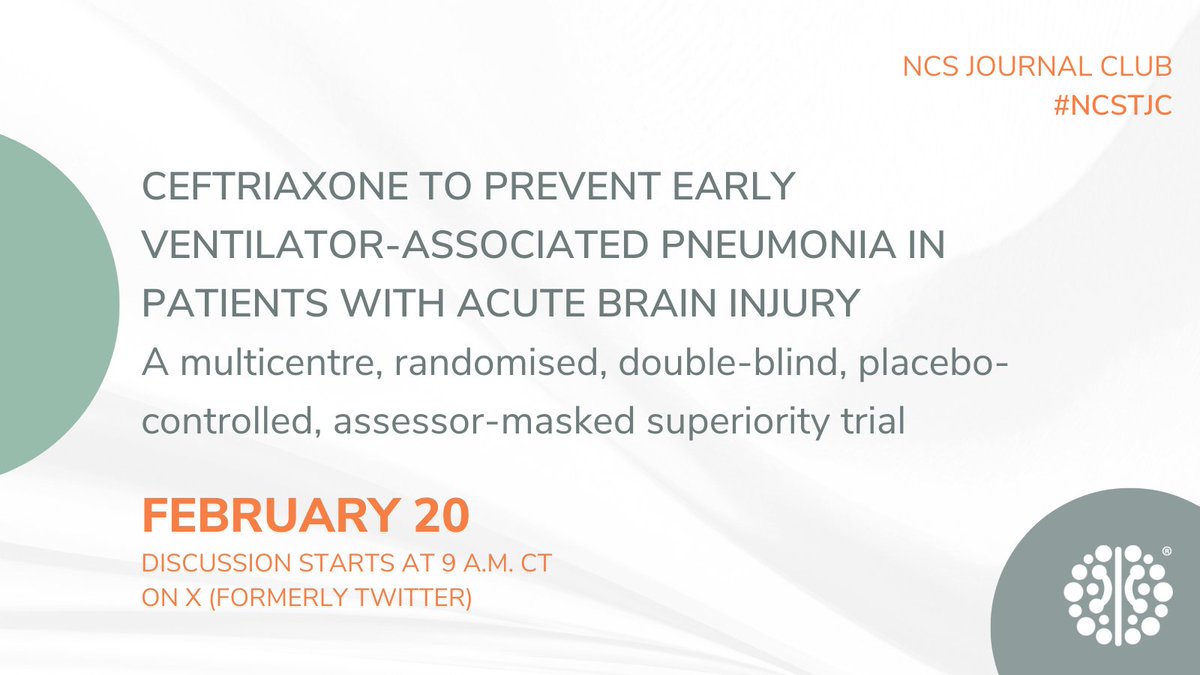 Neurocritical Care Society (@neurocritical) on Twitter photo Our #NCSTJC discussion on <a href="/LancetRespirMed/">The Lancet Respiratory Medicine</a> article begins at 9 AM CT today! Discussion questions will be posted hourly; connect with colleagues & discuss findings using #NCSTJC.
📑Read the article ow.ly/eVyq50QFkxR
Moderator: Dr. Wendy Chang <a href="/EM_NCC/">Wendy Chang</a> Our #NCSTJC discussion on <a href="/LancetRespirMed/">The Lancet Respiratory Medicine</a> article begins at 9 AM CT today! Discussion questions will be posted hourly; connect with colleagues & discuss findings using #NCSTJC.
📑Read the article ow.ly/eVyq50QFkxR
Moderator: Dr. Wendy Chang <a href="/EM_NCC/">Wendy Chang</a>
