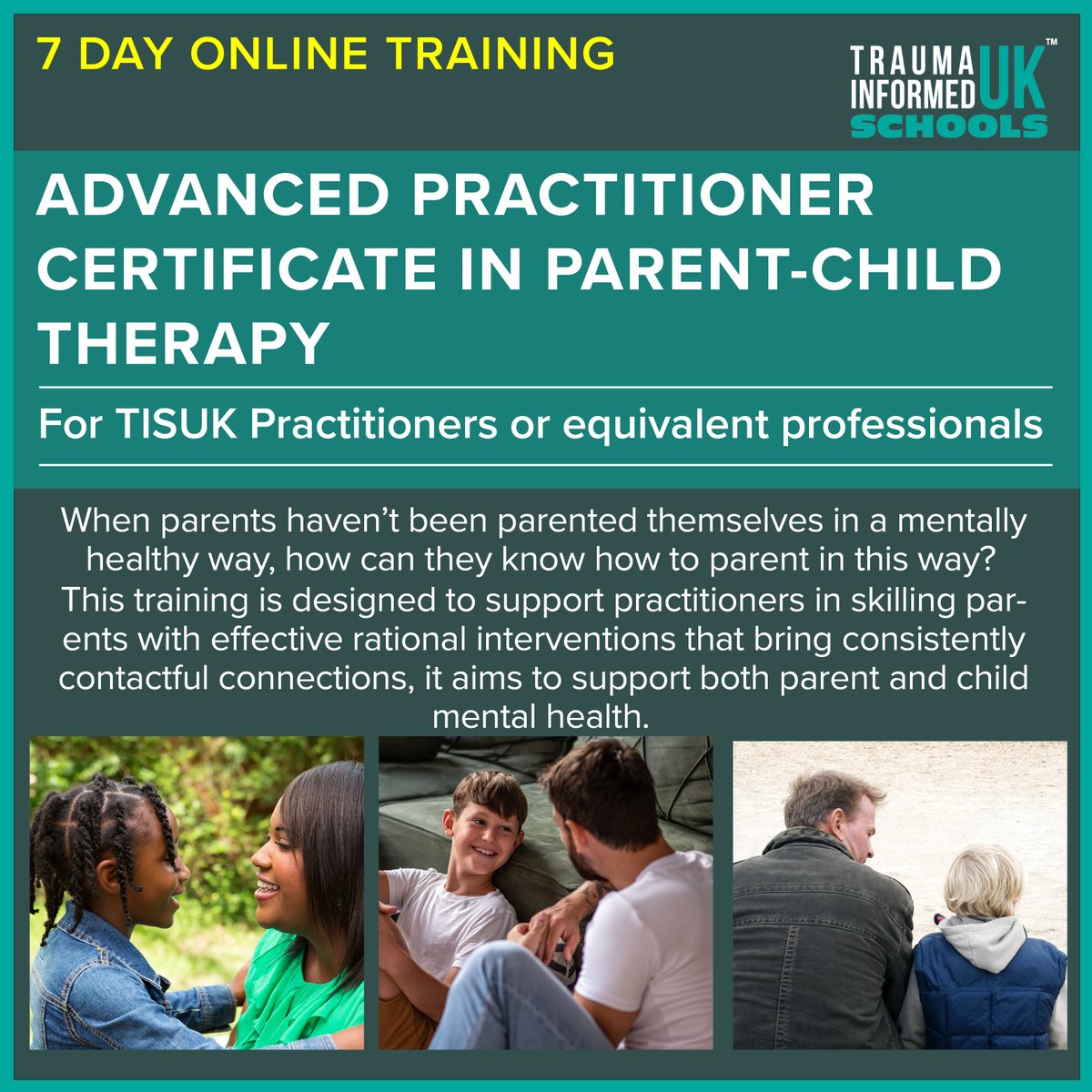 Do you work with parents and children/young people? Would you like to be better able to support them? Our next training for TISUK Practitioners or professionals with similar training starts in April, find out more- traumainformedschools.co.uk/diploma/advanc…