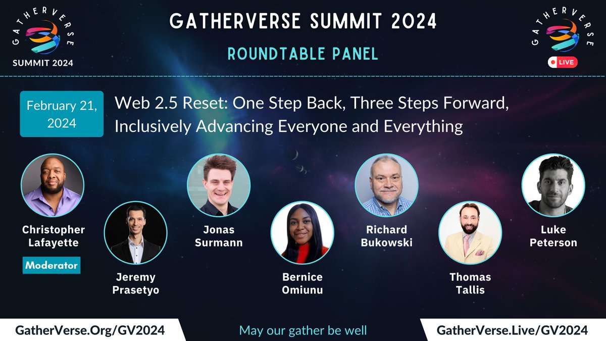 Excited to join the Gatherverse Summit 2024 Roundtable Panel for Web 2.5 Reset. Our CEO @PeterPanFinance will certainly touch on the subject of how Tokenisation of RWAs drives financial inclusion. Join us tomorrow, 21st Feb at 5.05 PM CET / 8.05 AM PST!🔗