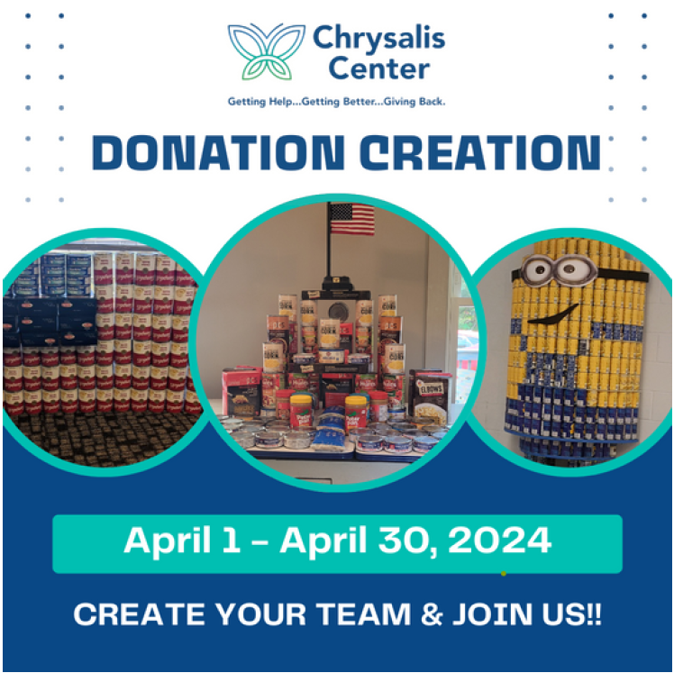 Gather your colleagues, friends, or family and get ready to make a difference in your community!  Donation Creation is a unique and creative way to support those in need by hosting a nonperishable food drive. Build a team and let your imagination run wild as you get creative.
