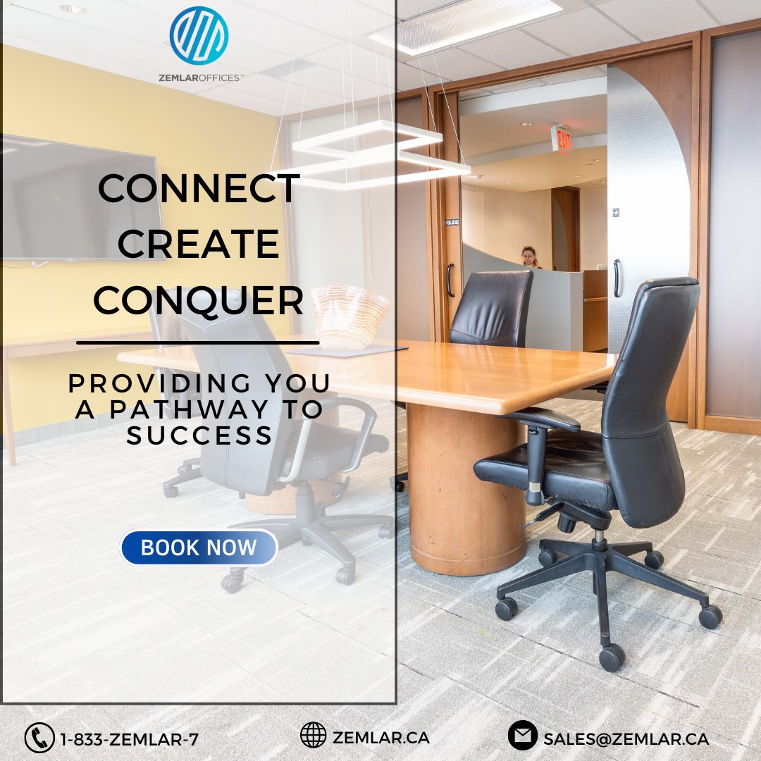 Explore your horizons with ZEMLAR Offices!

19+ Locations all across the GTA!!

✅Professionally staffed reception

✅Private offices

✅Multimedia rooms

✅Fully equipped kitchen break rooms and lounges

✅24/7 location access.

Visit our website👇
zemlar.ca

Book
