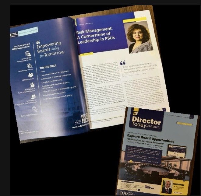 Delighted to share my latest Article on Risk Management in the Feb 24 issue of ‘Director Today’, a monthly journal of the Institute of Directors ⁦@PetroleumMin⁩ ⁦⁦@OilIndiaLimited⁩ ⁦⁦@iodglobal⁩ #NariShakti ⁦⁦@narendramodi⁩ ⁦@PMOIndia⁩