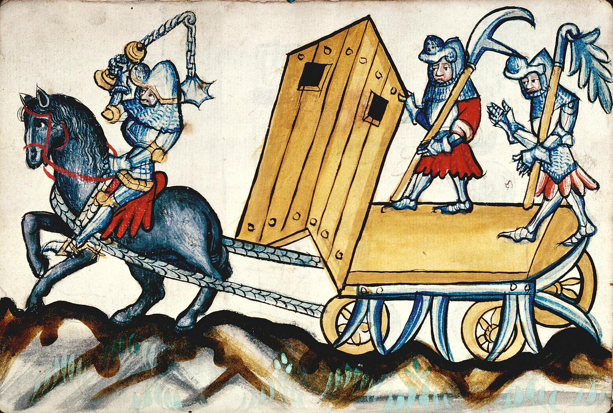 Alastair Holdsworth will enter into the fray over the use of flails in medieval warfare - as potentially illustrated in this 1360 manuscript (courtesy of Arca IRHT-CNRS and the Besançon Bibliothèque municipale d'étude et de conservation).