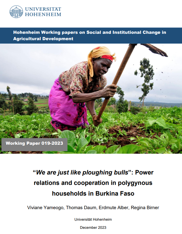 🎉New Working Paper, led by Viviane Yameogo, on the conditions which influence cooperation and resource-pooling in polygynous households, applying an adapted version of the Institutional Analysis and Development (IAD) framework. See here: 490c.uni-hohenheim.de/fileadmin/einr…